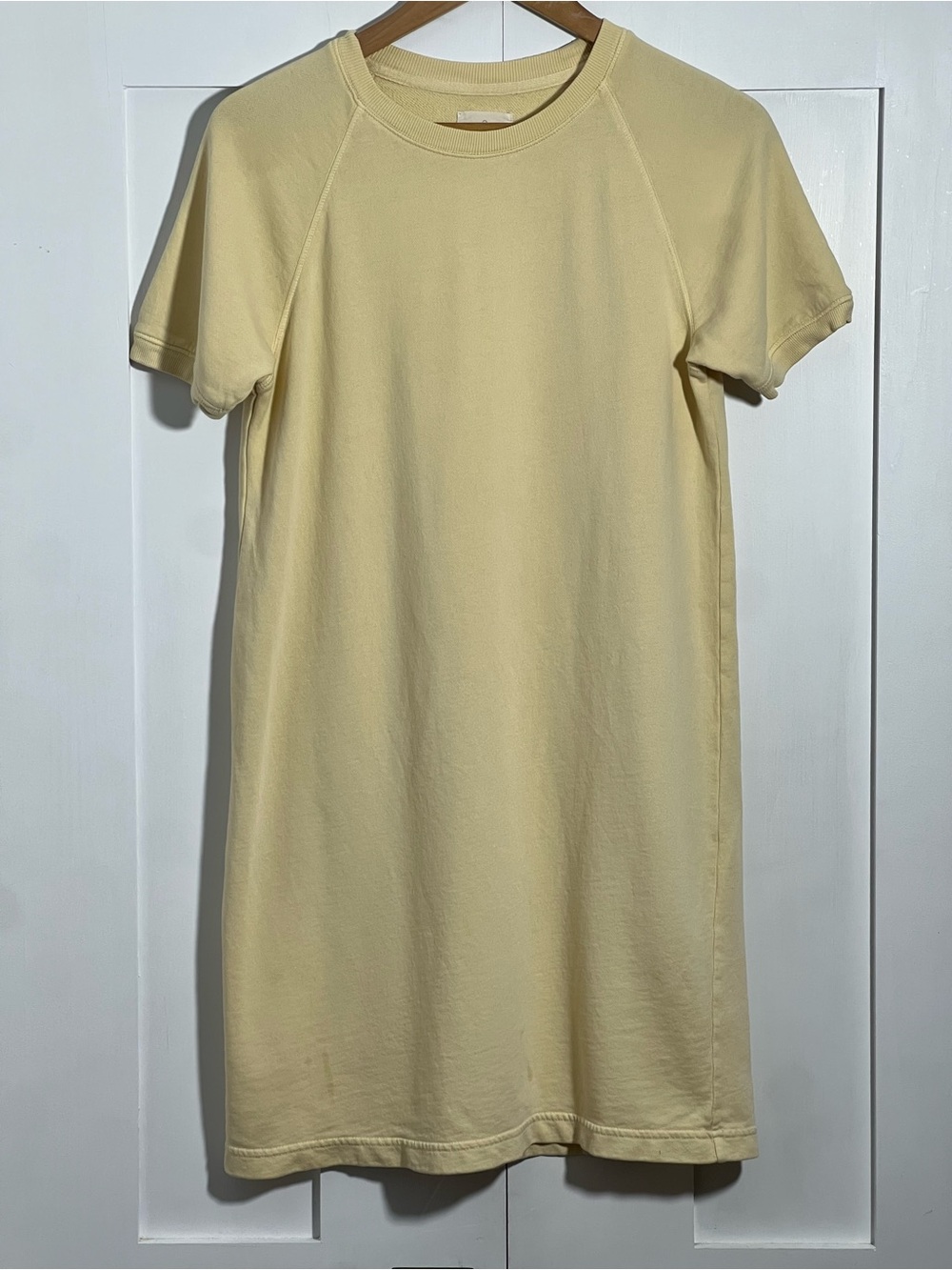 Lou & Grey Cool Terry Sweatshirt Dress Butter Yellow Size S